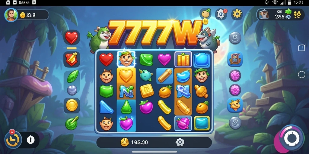 Tampilan menarik dari gameplay 7777W dalam kategori Match-3.