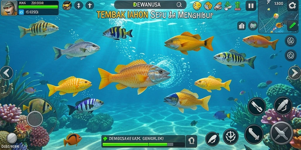 Tampilan gameplay menarik dari DEWANUSA saat menangkap ikan.