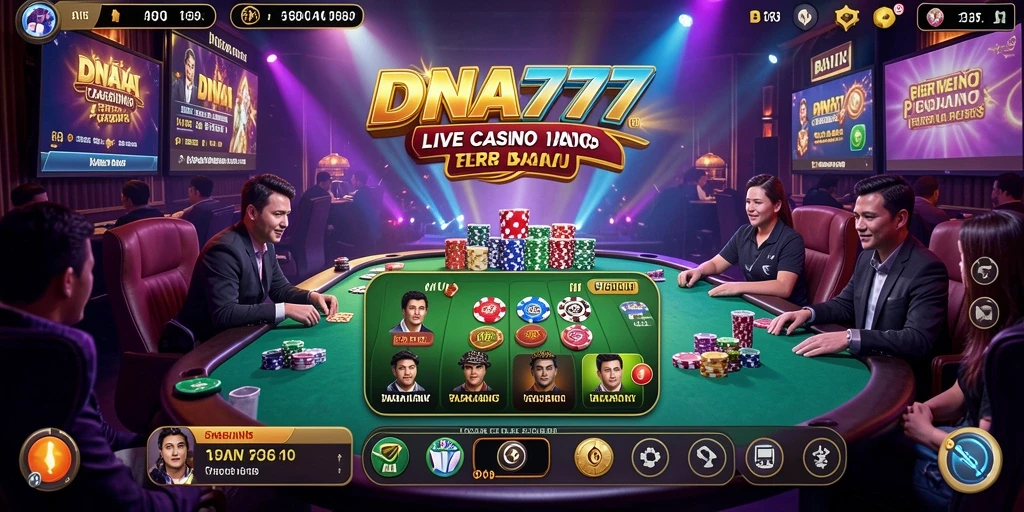 Tampilan gameplay Live Casino yang mendebarkan dan interaktif di DNA777.