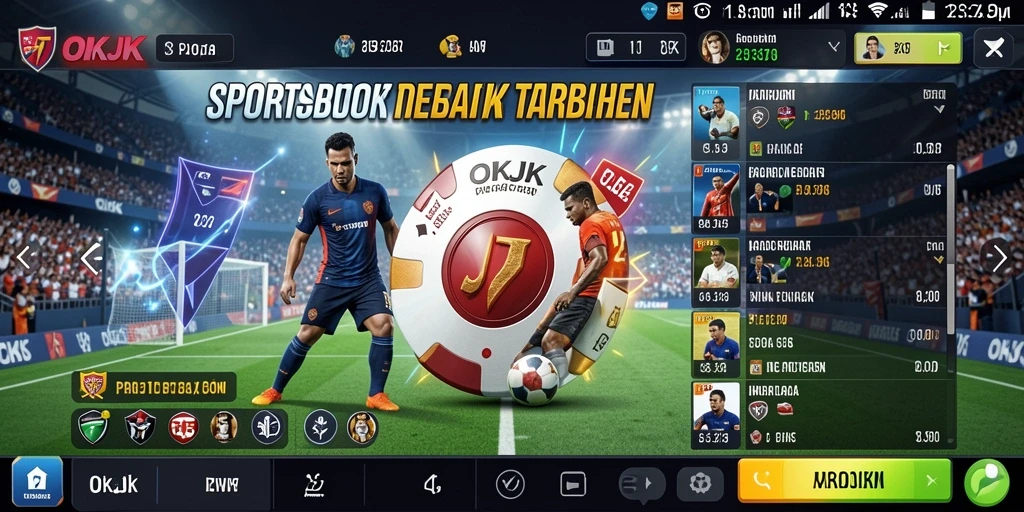 Tampilan screenshot utama OKJK menunjukkan pengalaman taruhan yang seru dan informatif.