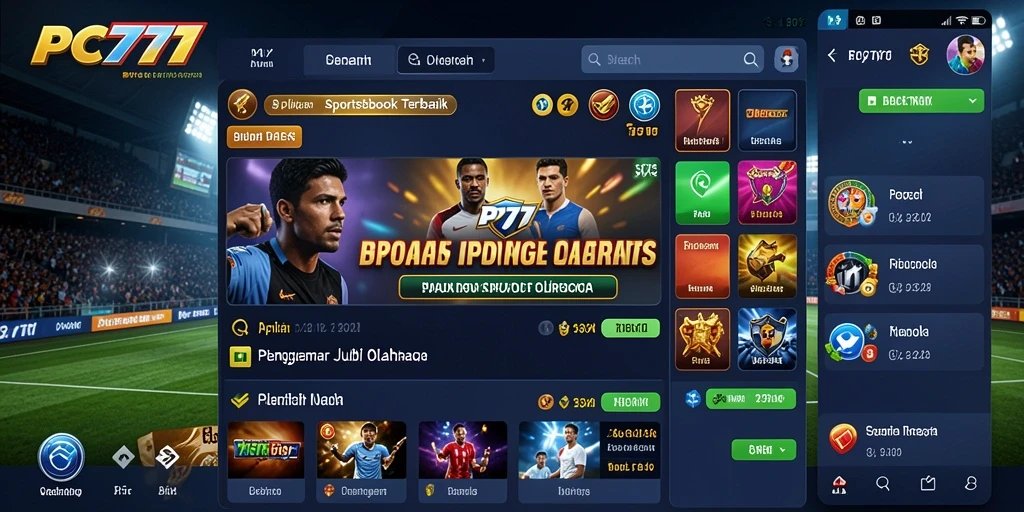 Screenshot PC777 menampilkan antarmuka taruhan olahraga yang menarik.