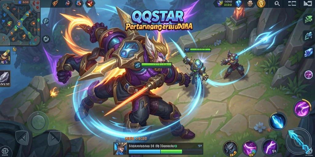 Tampilan gameplay seru di arena pertarungan MOBA.