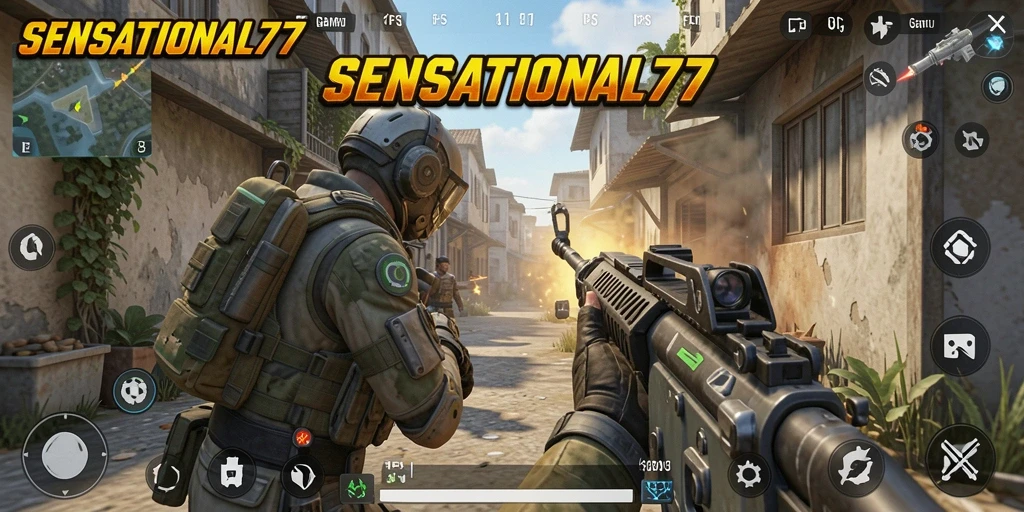 Tampilan gameplay seru dalam SENSATIONAL77 dengan aksi FPS yang memukau.