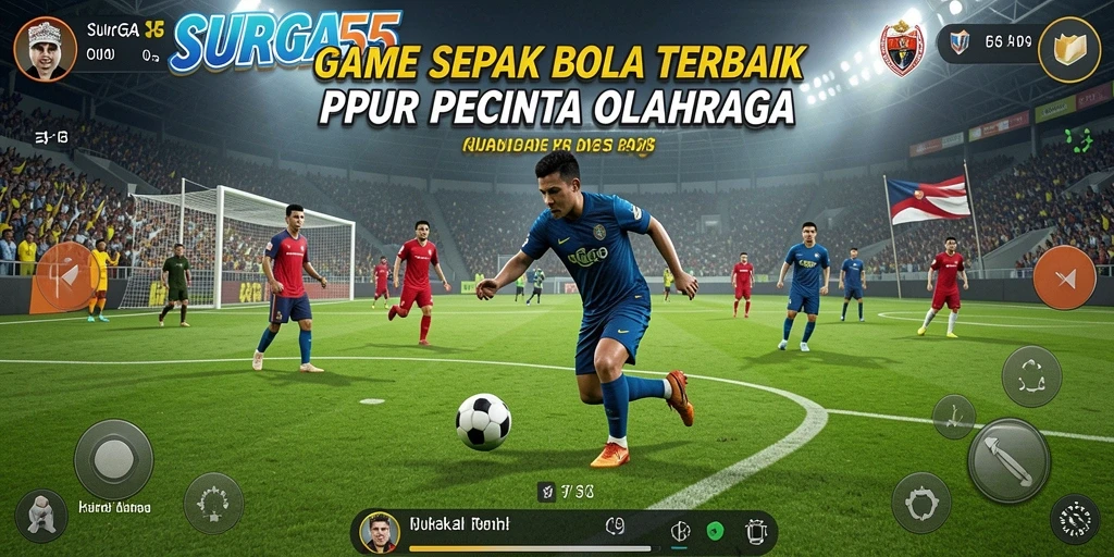 Tampilan permainan <strong>SURGA55</strong> yang intens dan mendebarkan di lapangan sepak bola.
