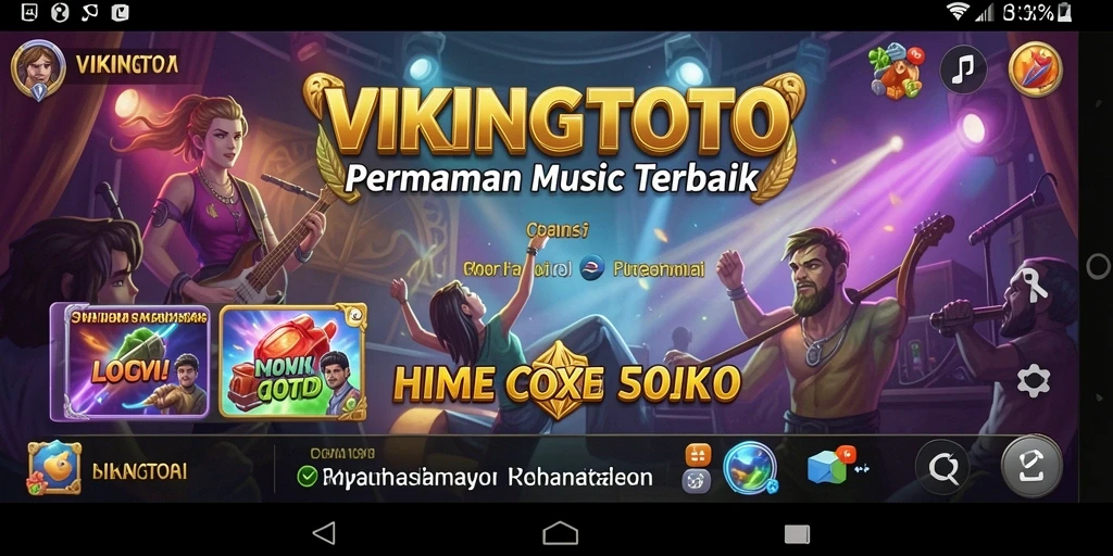 Screenshot menunjukkan gameplay seru VIKINGTOTO dengan musik yang menarik.
