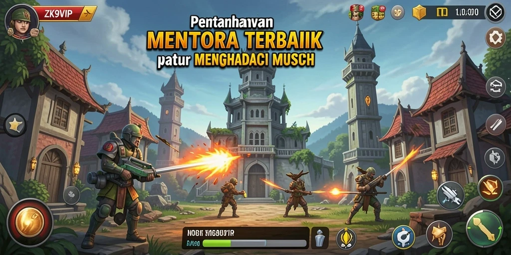 Tampilan gameplay menara pertahanan yang mendebarkan dari ZK9VIP.